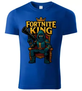 Pánské a dětské tričko FORTNITE KING modré