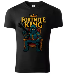 Pánské a dětské tričko FORTNITE KING černé