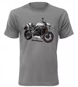 Pánské tričko s motorkou Triumph Roadsters šedé AKCE L