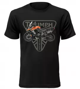 Pánské tričko s motorkou Triumph Tiger 800 XCA černé AKCE XXL