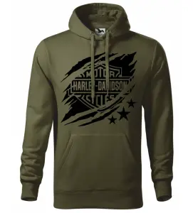 Pánská military mikina s potiskem Harley Davidson AKCE M