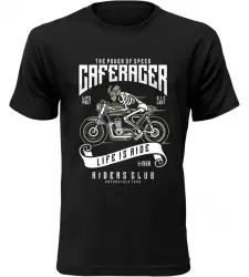 Pánské motorkářské tričko Cafe Racer černé