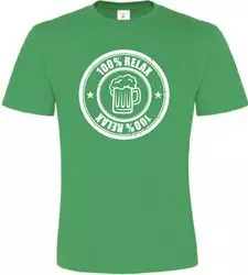 100% Relax BEER zelené tričko pánské
