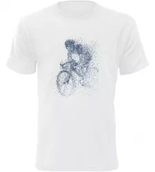 Pánské tričko s cyklistou bílé