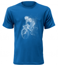 Pánské tričko s cyklistou modré