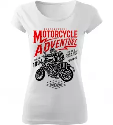 Dámské motorkářské tričko Motorcycle Adventure bílé