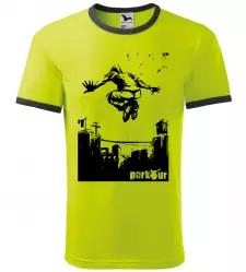 Pánské a dětské tričko Parkour draw limetkové