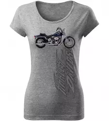 Dámské tričko s motorkou Harley Davidson melírové