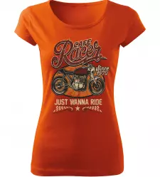 Dámské moto tričko Cafe Racer 1970 oranžové