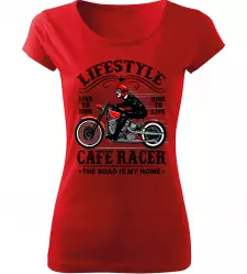 Dámské motorkářské tričko Lifestyle červené