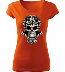 Dámské moto tričko Skull Bikers oranžové