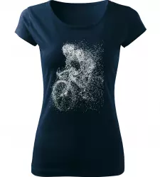 Dámské tričko s cyklistkou navy