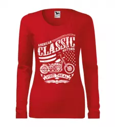 Dámské tričko s dlouhým rukávem American Classic Motors červené