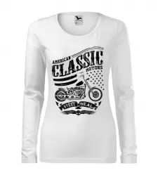 Dámské tričko s dlouhým rukávem American Classic Motors bílé