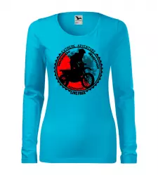 Dámské motorkářské tričko Extreme Adventure s dlouhým rukávem tyrkysové