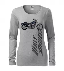 Dámské tričko Harley Davidson s dlouhým rukávem melírové
