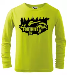 Dětské tričko Fortnite FR s dlouhým rukávem limetkové