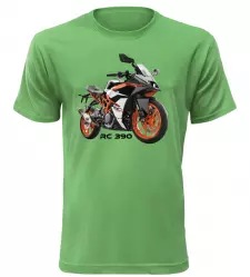 Pánské tričko s motorkou KTM RC 390 zelené