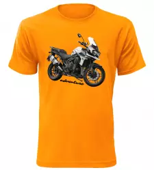 Pánské tričko s motorkou Triumph Adventure oranžové