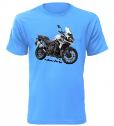 Pánské tričko s motorkou Triumph Adventure azurové