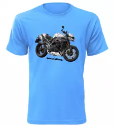 Pánské tričko s motorkou Triumph Roadsters azurové