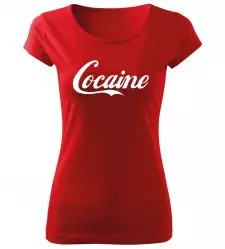 Dámské vtipné tričko Cocaine červené
