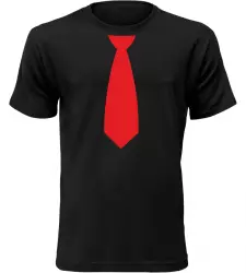 Pánské vtipné tričko s kravatou černé