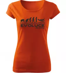 Dámské tričko Evoluce Pilota oranžové