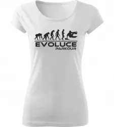 Dámské tričko Evoluce Parkour bílé