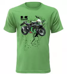 Pánské tričko s motorkou Kawasaki Ninja ZX-10 R zelené