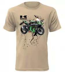 Pánské tričko s motorkou Kawasaki Ninja ZX-10 R pískové
