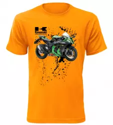 Pánské tričko s motorkou Kawasaki Ninja ZX-10 R oranžové
