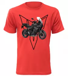 Pánské tričko s motorkou Yamaha Tracer 9 červené