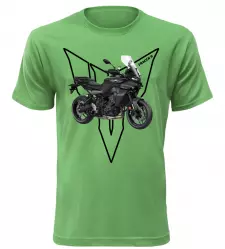 Pánské tričko s motorkou Yamaha Tracer 9 zelené