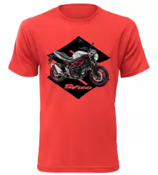 Pánské tričko s motorkou Suzuki SV650 červené