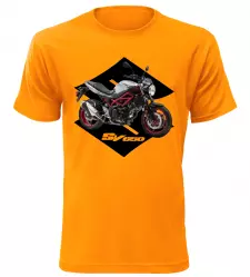 Pánské tričko s motorkou Suzuki SV650 oranžové