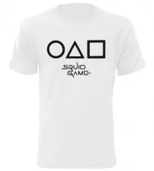Pánské a dětské tričko Hra na oliheň - Squid Game bílé