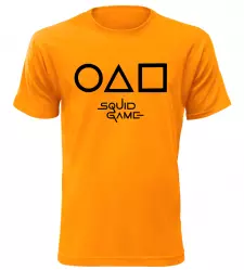 Pánské a dětské tričko Hra na oliheň - Squid Game oranžové
