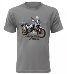 Pánské tričko s motorkou Honda CRF 1100L Africa Twin šedé