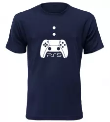 Pánské a dětské herní tričko PS5 navy