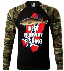 Pánské tričko pro rybáře Best Norway hnědá camouflage Akce M