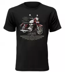 Pánské tričko s motorkou Jawa 300 CL černé