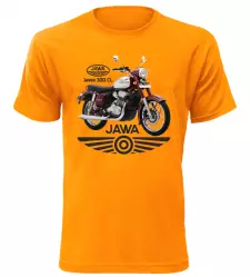 Pánské tričko s motorkou Jawa 300 CL oranžové