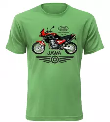 Pánské tričko s motorkou Jawa 660 zelené