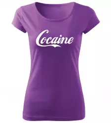 Dámské vtipné tričko Cocaine fialové