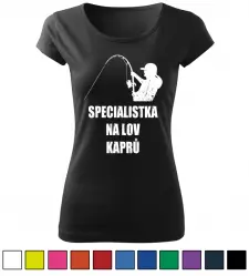 Dámské rybářské tričko Specialistka na lov kaprů