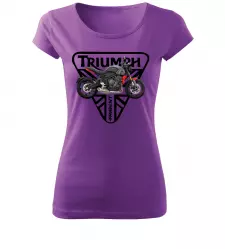 Dámské tričko s motorkou Triumph Trident 660 fialové