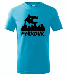 Pánské a dětské tričko Parkour originál tyrkysové