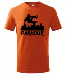 Pánské a dětské tričko Parkour originál oranžové