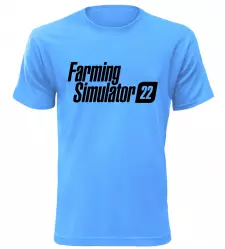 Herní tričko Farming Simulator 22 azurové